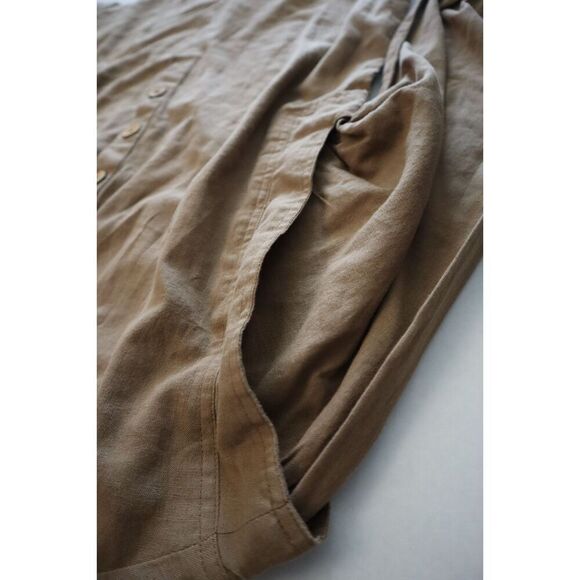 Free People OB1910445 Women's Sz XS Brown Leyla L/S Linen Blend Romper - Picture 5 of 11